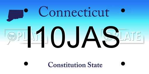 I10JAS Connecticut License Plate