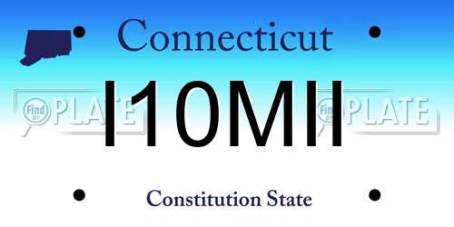 I10MII Connecticut License Plate