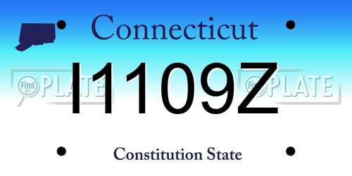 I1109Z Connecticut License Plate