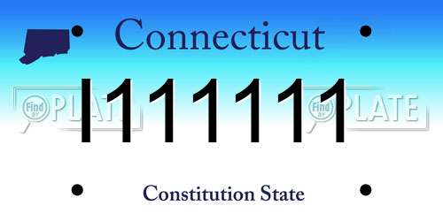 I111111 Connecticut License Plate