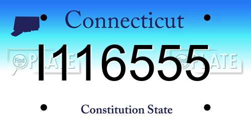 I116555 Connecticut License Plate