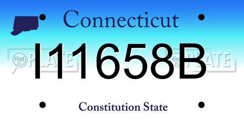 I11658B Connecticut License Plate