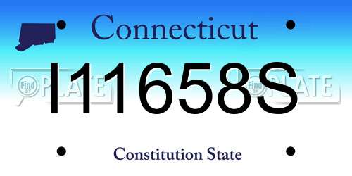 I11658S Connecticut License Plate