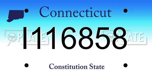 I116858 Connecticut License Plate