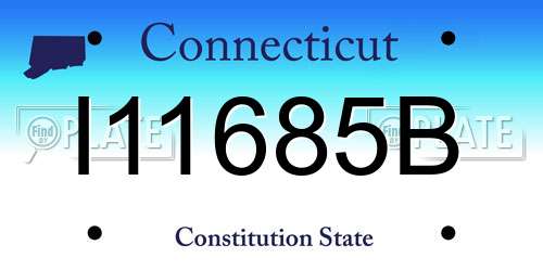 I11685B Connecticut License Plate