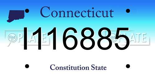 I116885 Connecticut License Plate