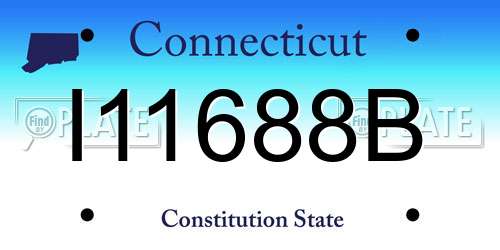 I11688B Connecticut License Plate