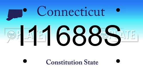 I11688S Connecticut License Plate