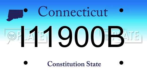I11900B Connecticut License Plate