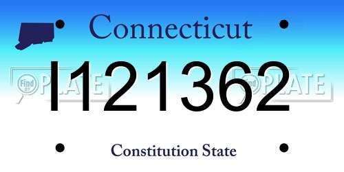 I121362 Connecticut License Plate