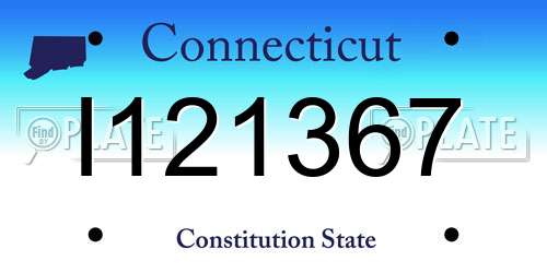 I121367 Connecticut License Plate