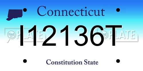 I12136T Connecticut License Plate