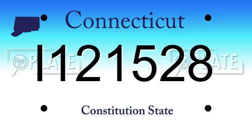 I121528 Connecticut License Plate
