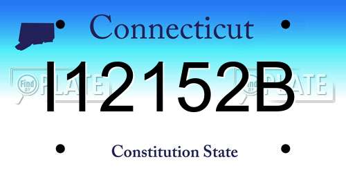 I12152B Connecticut License Plate