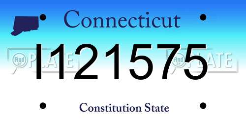 I121575 Connecticut License Plate