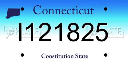 I121825 Connecticut License Plate
