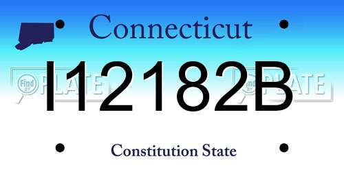 I12182B Connecticut License Plate