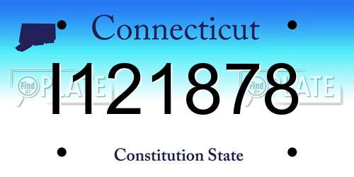 I121878 Connecticut License Plate
