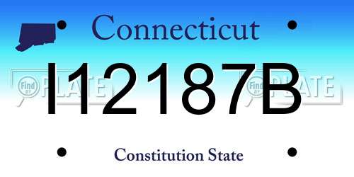 I12187B Connecticut License Plate