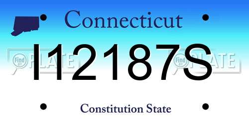 I12187S Connecticut License Plate