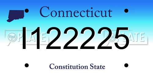 I122225 Connecticut License Plate