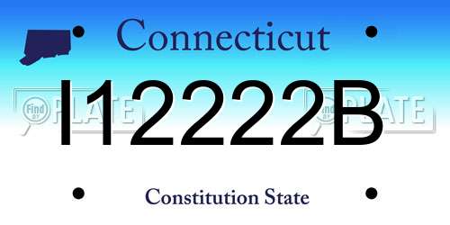 I12222B Connecticut License Plate