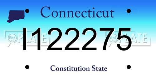 I122275 Connecticut License Plate