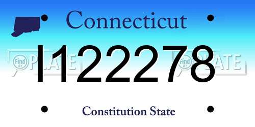 I122278 Connecticut License Plate