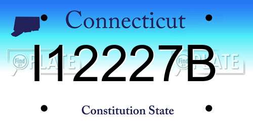 I12227B Connecticut License Plate