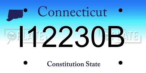 I12230B Connecticut License Plate