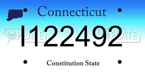 I122492 Connecticut License Plate