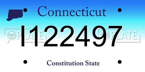 I122497 Connecticut License Plate