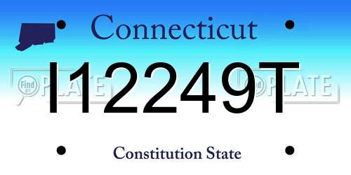 I12249T Connecticut License Plate