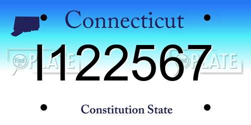 I122567 Connecticut License Plate