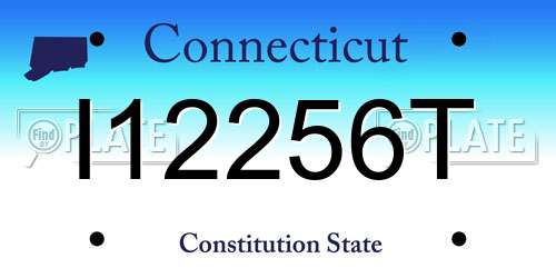 I12256T Connecticut License Plate