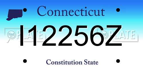 I12256Z Connecticut License Plate