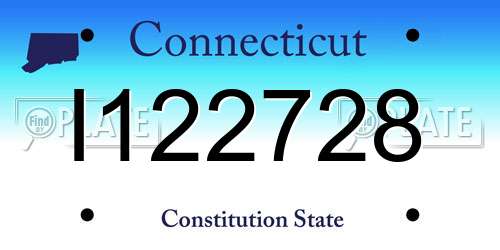 I122728 Connecticut License Plate