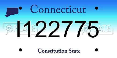 I122775 Connecticut License Plate