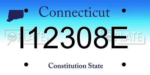 I12308E Connecticut License Plate