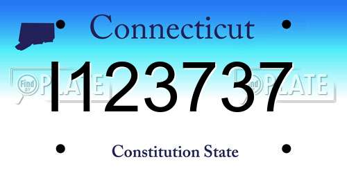 I123737 Connecticut License Plate