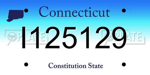 I125129 Connecticut License Plate