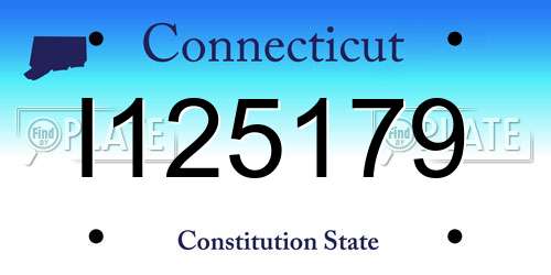 I125179 Connecticut License Plate