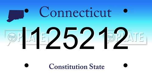 I125212 Connecticut License Plate