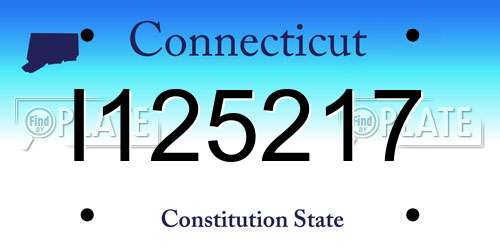 I125217 Connecticut License Plate