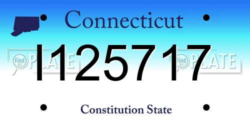 I125717 Connecticut License Plate