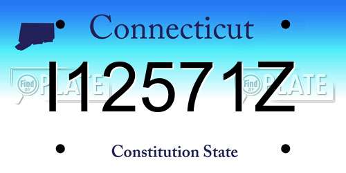 I12571Z Connecticut License Plate