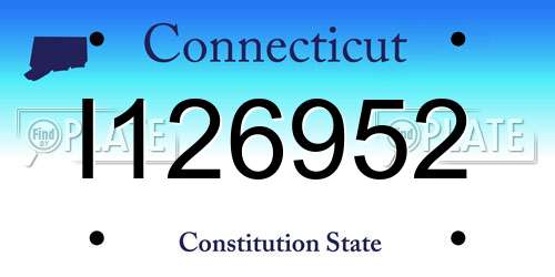 I126952 Connecticut License Plate