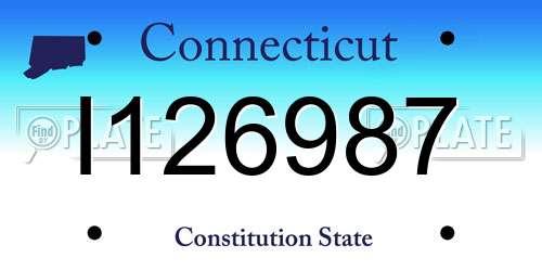 I126987 Connecticut License Plate