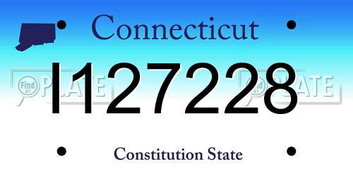 I127228 Connecticut License Plate