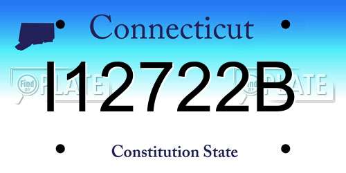 I12722B Connecticut License Plate